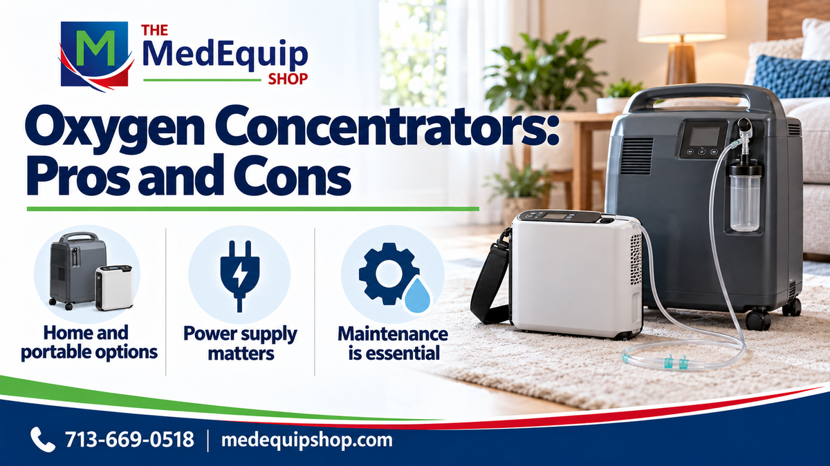 Oxygen Concentrators: Pros and Cons — article cover infographic