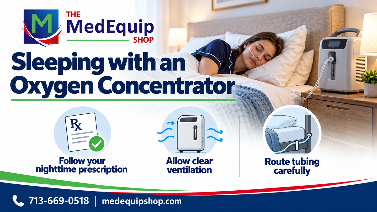 Sleeping with an Oxygen Concentrator — article cover infographic
