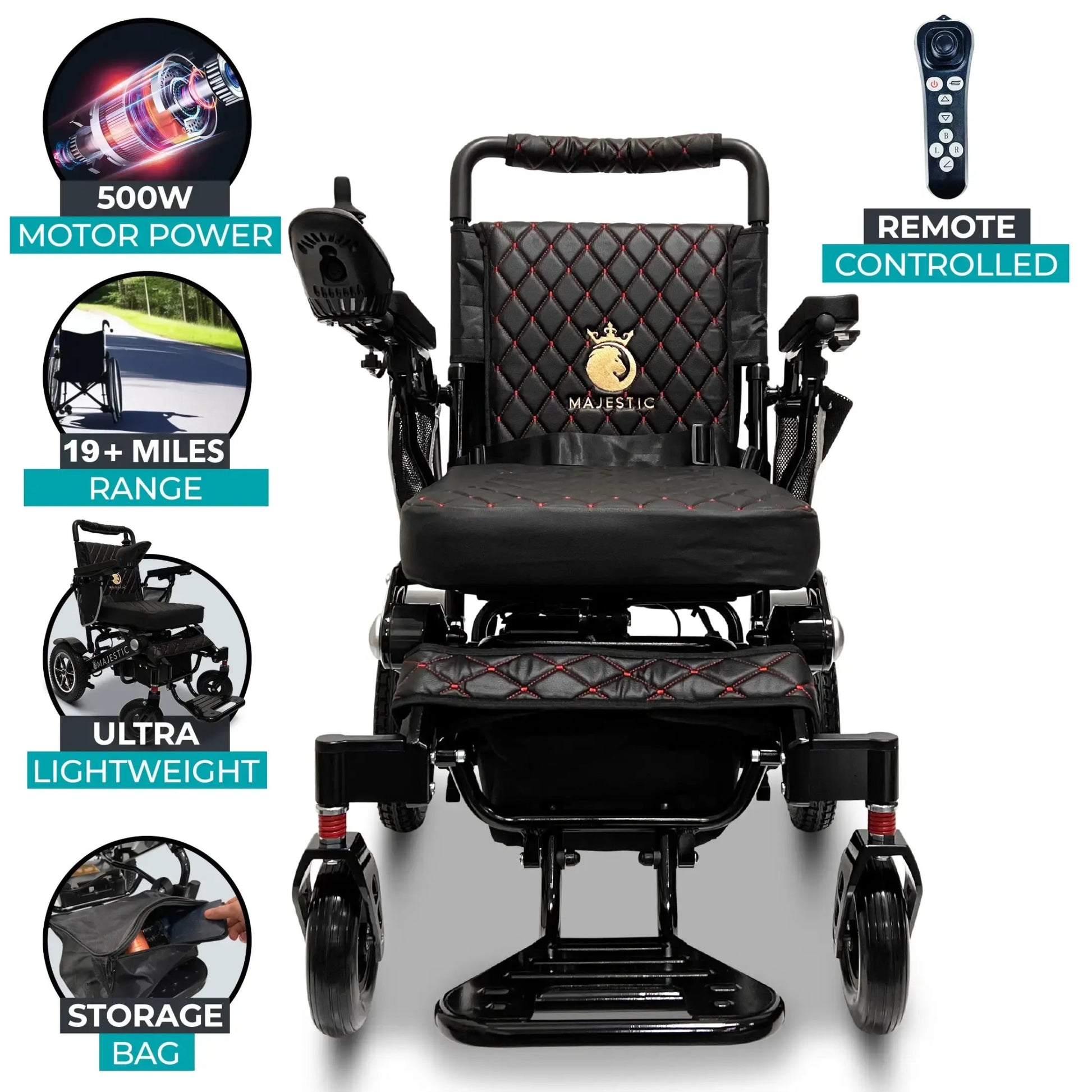 ComfyGo Majestic IQ - 7000 Auto Fold Power Wheelchair - MedEquip ShopPortable Travel Power Wheelchairs1Q - 7000AFLE
