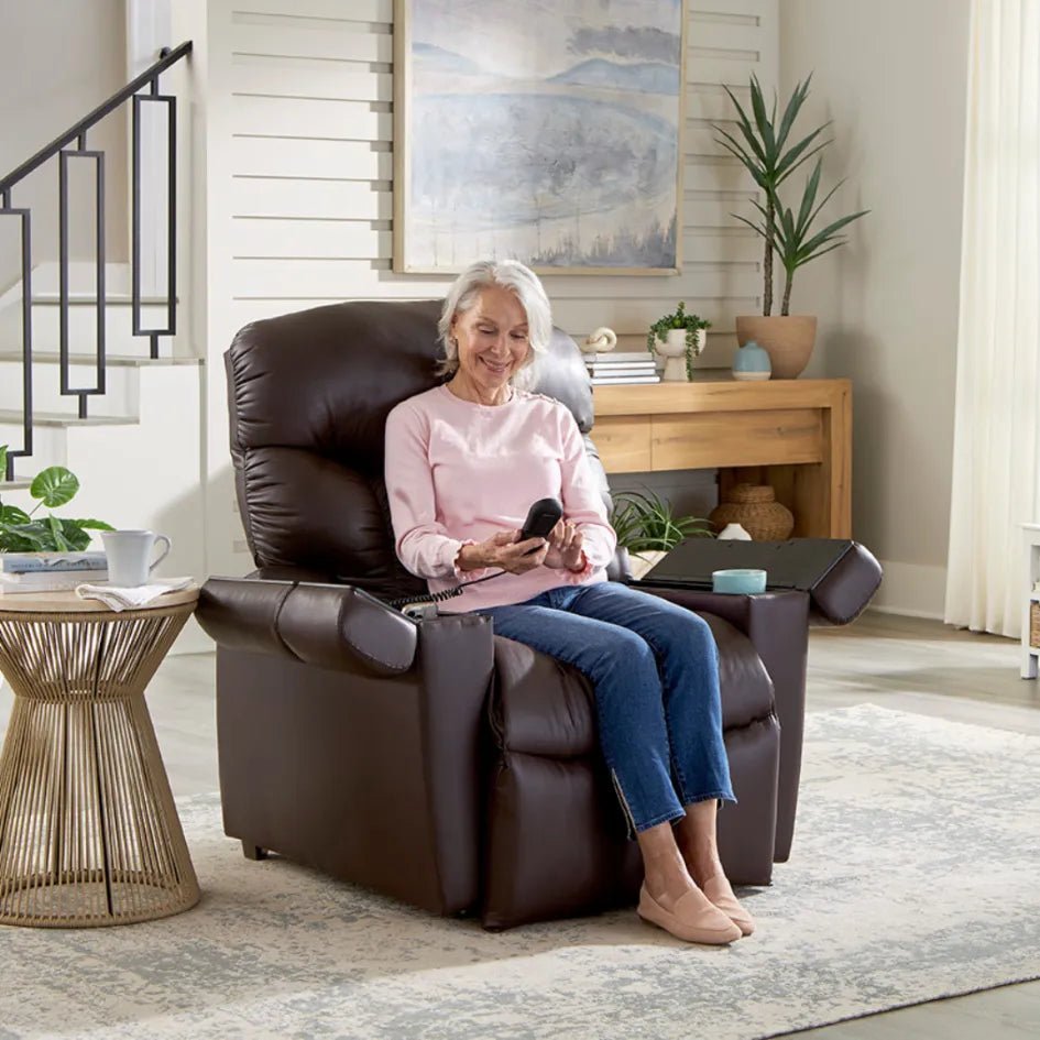 Golden lift chair PR525 Medium Brisa Coffee Bean KD Nirvana Heat and massage - MedEquip ShopInfinite Position, Power Recliner & Lift ChairsPR525-MED-SKN-UCB