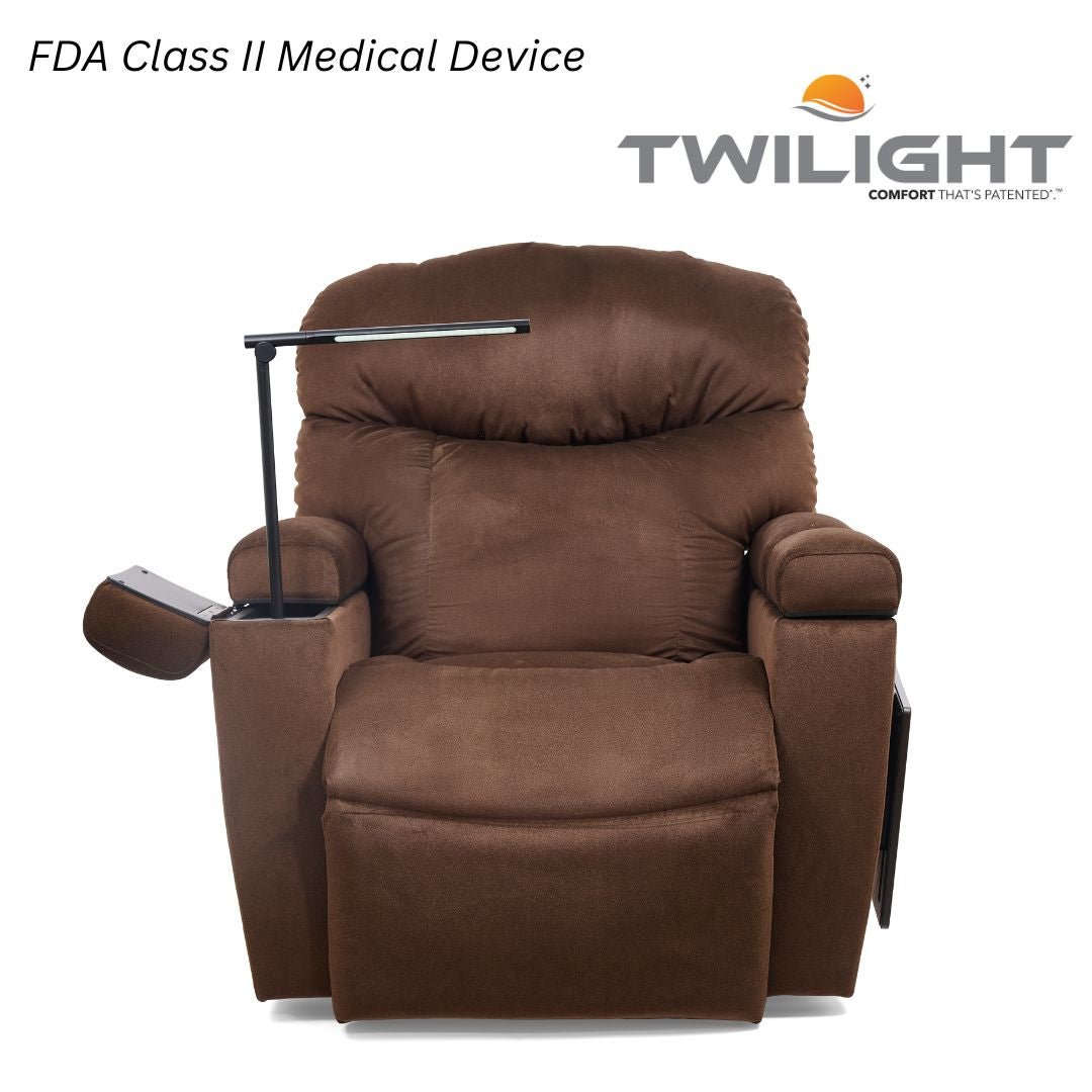 Golden lift chair PR525 Medium Brisa Coffee Bean KD Nirvana Heat and massage - MedEquip ShopInfinite Position, Power Recliner & Lift ChairsPR525-MED-SKN-UCB