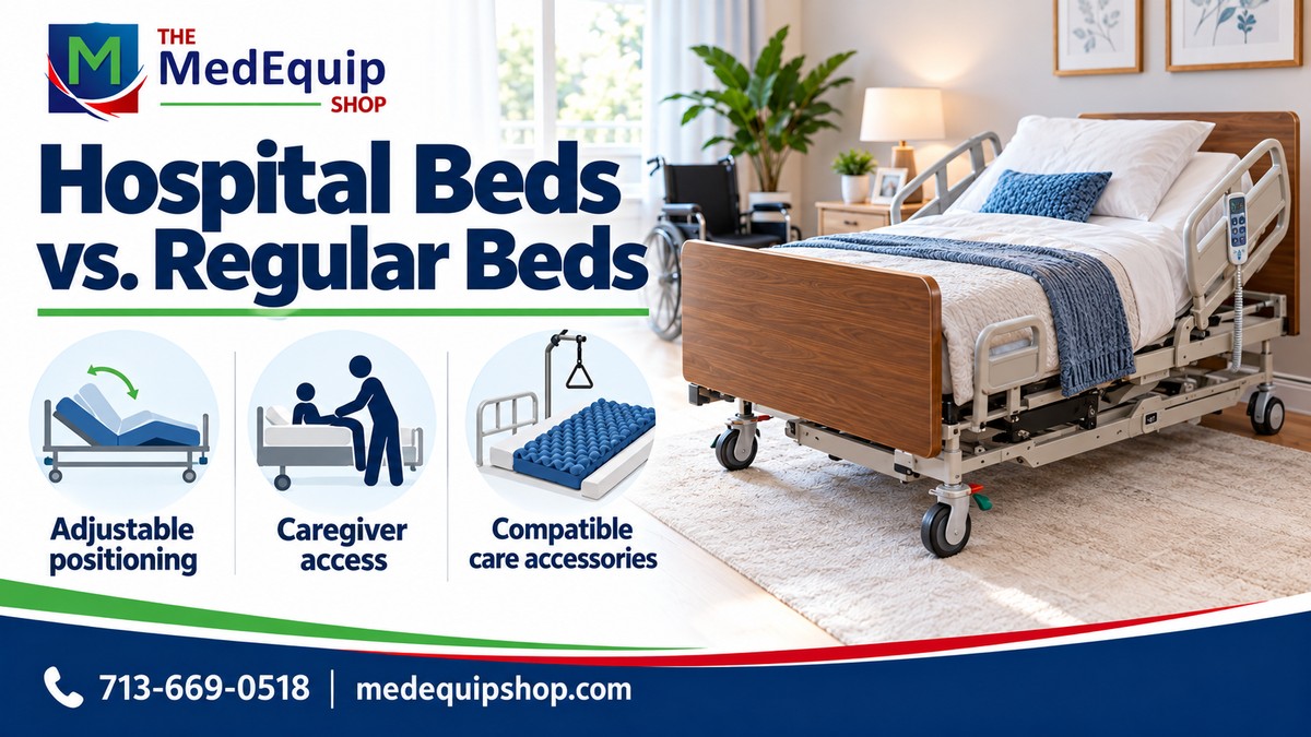 Hospital Beds vs. Regular Beds — article cover infographic
