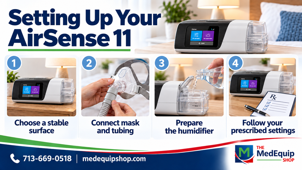 Setting Up Your AirSense 11 — AirSense 11 illustrated infographic