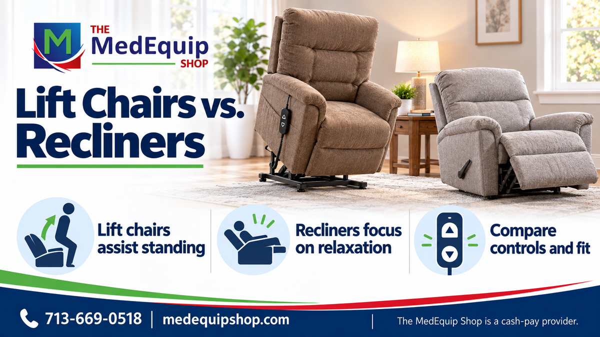 Lift Chairs vs. Recliners — illustrated article cover