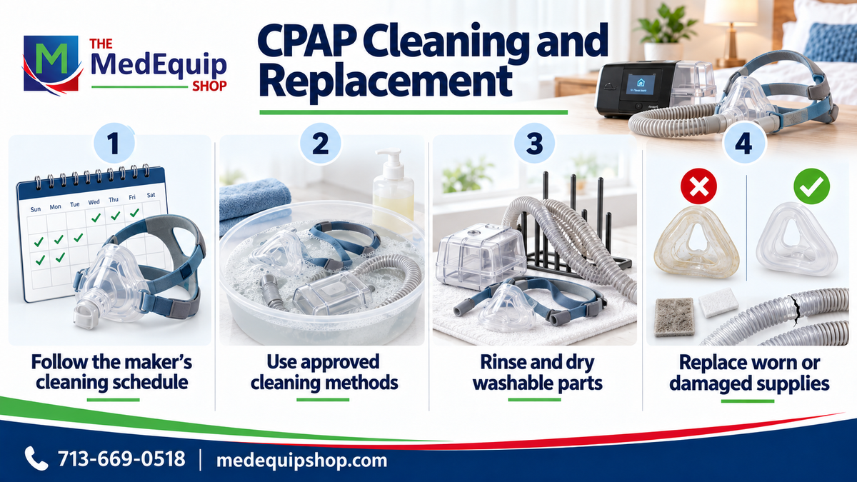 CPAP Cleaning and Replacement — article infographic infographic