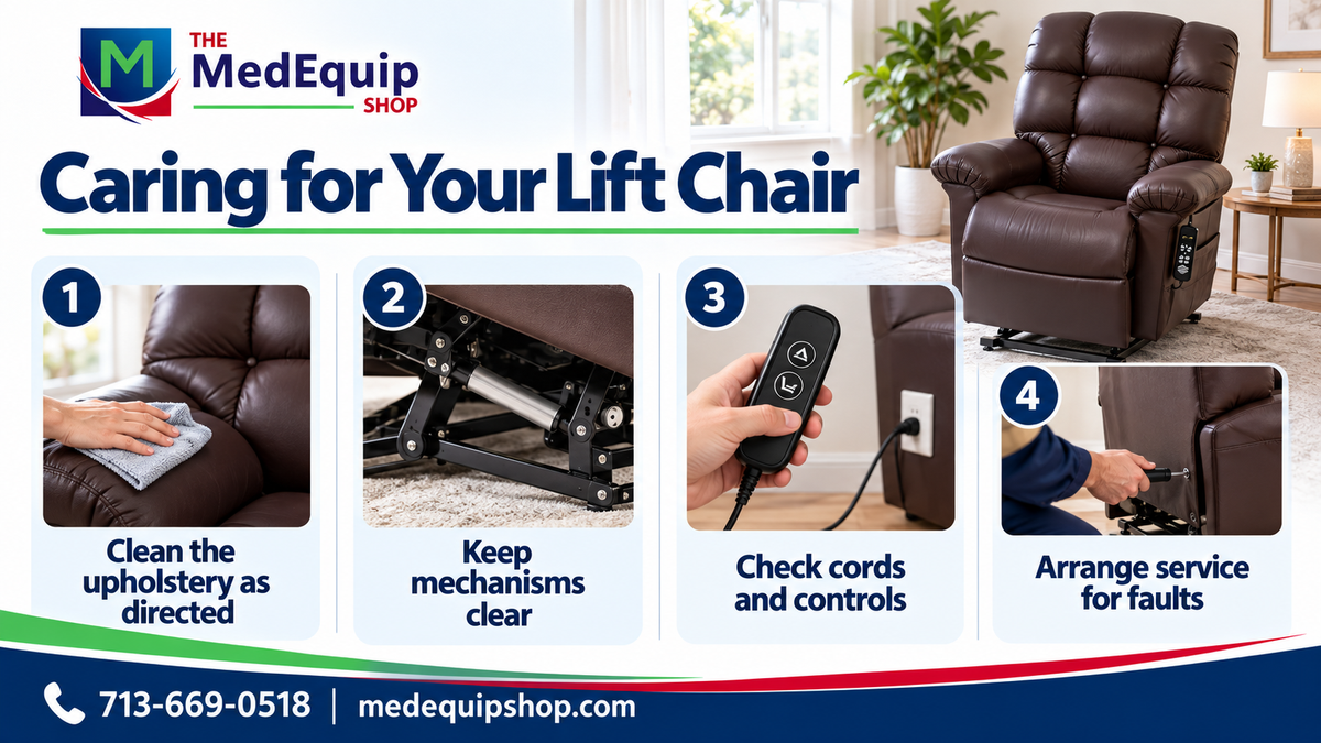 Caring for Your Lift Chair — article infographic infographic