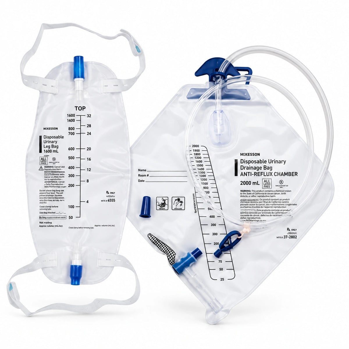 Disposable Urinary Leg Bag, Disposable Urinary Drainage Bag, 2000mL