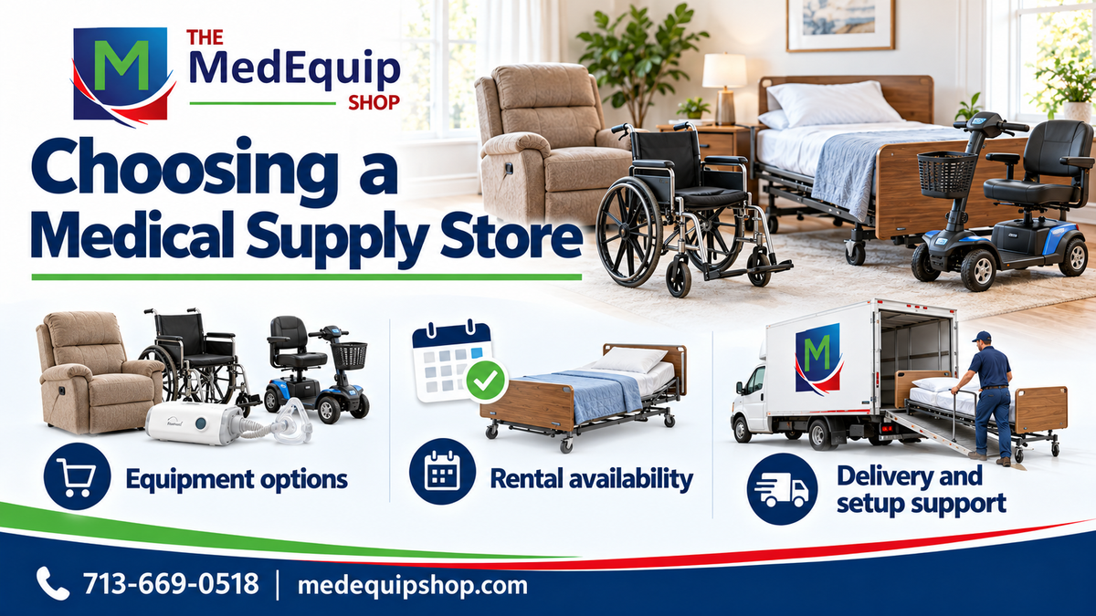 Choosing a Medical Supply Store — illustrated article cover