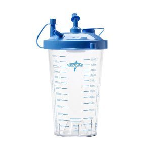 Medline Suction Canister Kit with Float Lid and Tubing, 1,200 cc - MedEquip ShopRespiratoryHCS7121