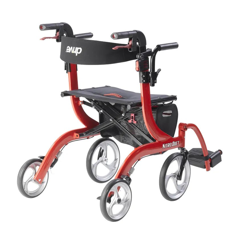 Nitro Duet Rollator and Transport Chair by Drive - MedEquip ShopTransport WheelchairsRTL10266DT