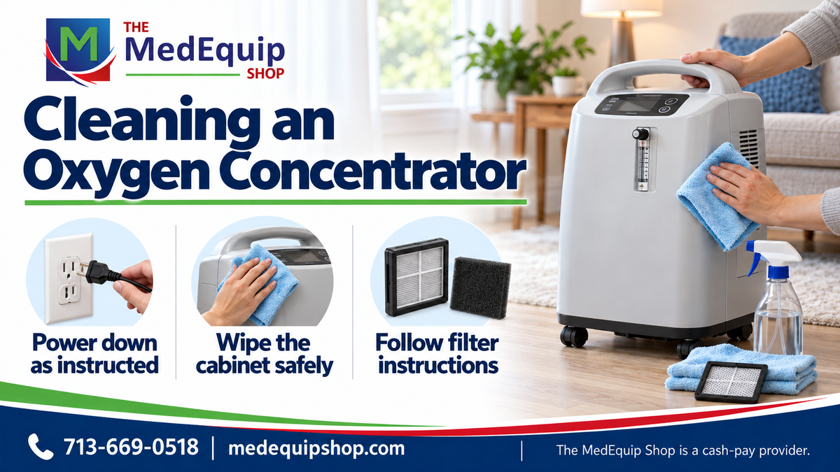 Cleaning an Oxygen Concentrator — article cover infographic