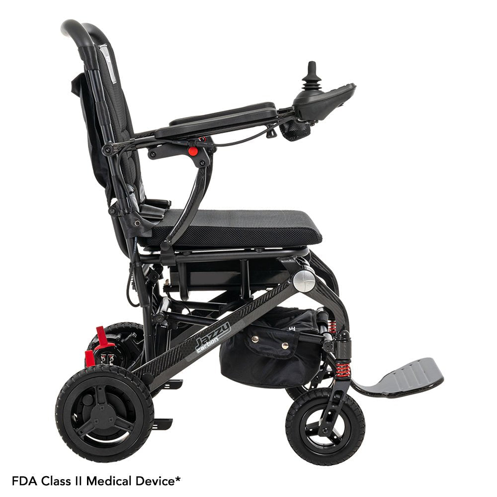 Pride Mobility Jazzy Carbon Power Wheelchair - MedEquip ShopPortable Travel Power Wheelchairs'Jazzycarbonblack-1