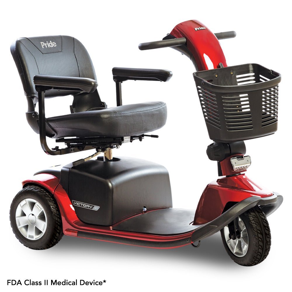 Pride Mobility Victory® 10 3 - Wheel Candy Apple Red w/Standard Seat - MedEquip ShopScootersSC610