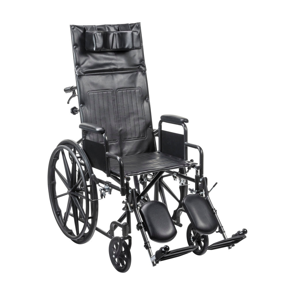 Silver Sport Recliner wheelchair with Vinyl Upholstery
