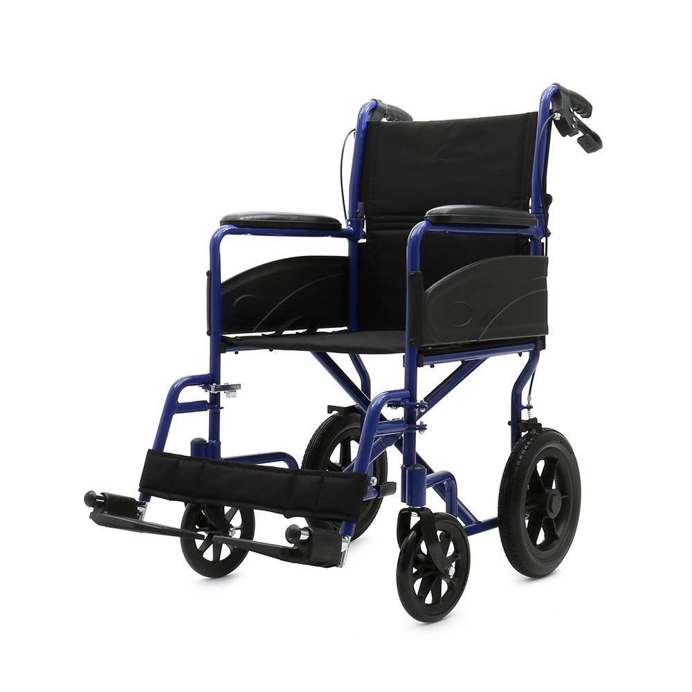 Rhythm Health 19"transport wheelChair with back big wheels and Fold Down Back color Burgundy - MedEquip ShopManual WheelchairsL3019BG