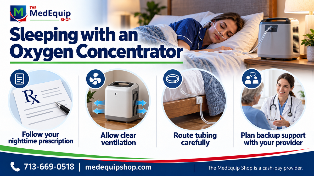 Sleeping with an Oxygen Concentrator — article infographic infographic