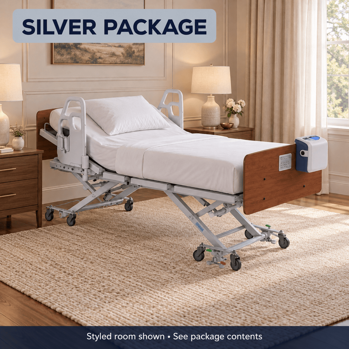 Span America 36" Advantage Bed Deluxe Silver Package - MedEquip ShopDeluxe Hospital BedsBED04030102