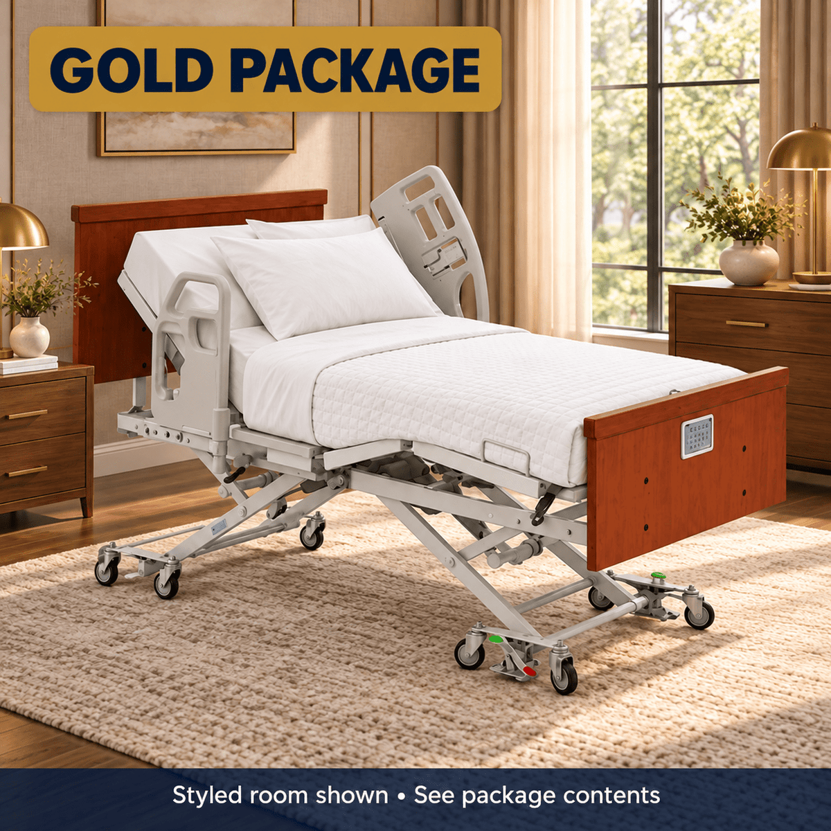 Span America 42" Ready Wide Advantage Bed Deluxe Gold Package - MedEquip ShopDeluxe Hospital BedsBED05030203