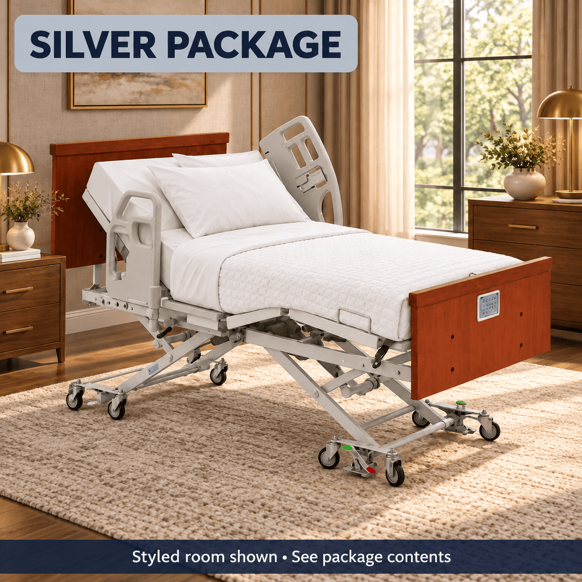 Span America 42" Ready Wide Advantage Bed Deluxe Silver Package - MedEquip ShopDeluxe Hospital BedsBED05030202