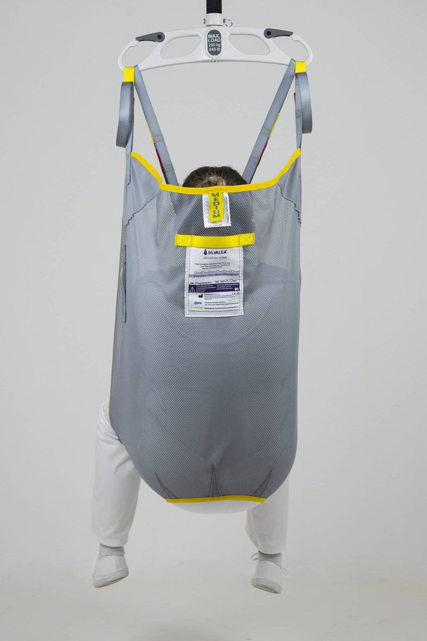 Span America Patient F400 Sling Silvalea® Universal 4 Point Cradle Without Head Support Loop Attachment Medium 600 lbs. Weight Capacity - MedEquip ShopPatient LiftM921501-M