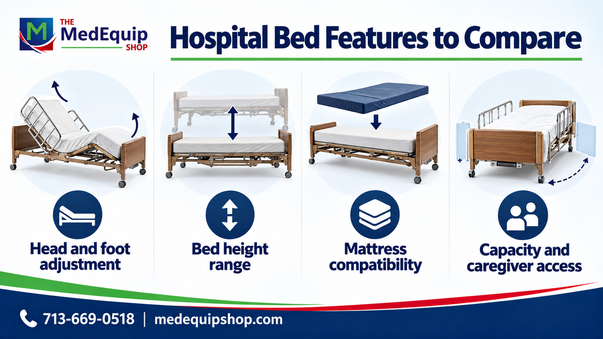 Hospital Bed Features to Compare — article infographic infographic