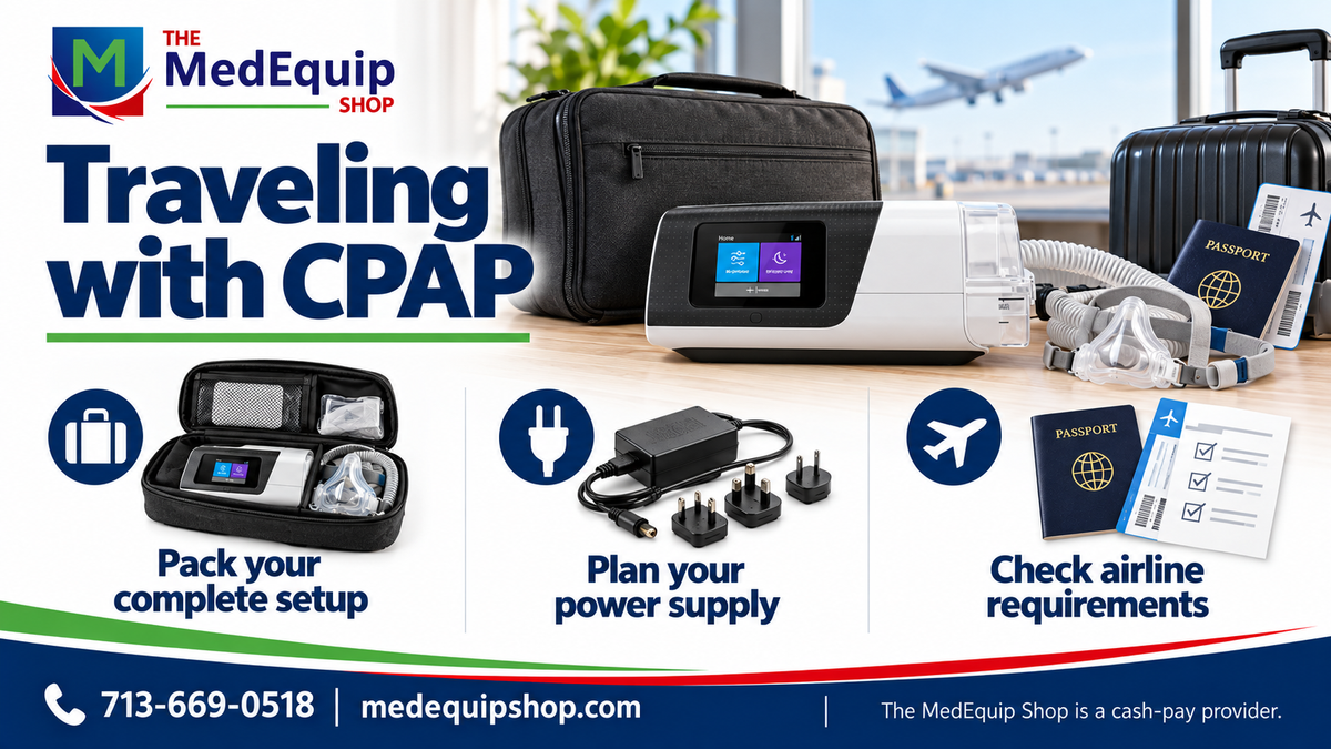Traveling with CPAP — article cover infographic