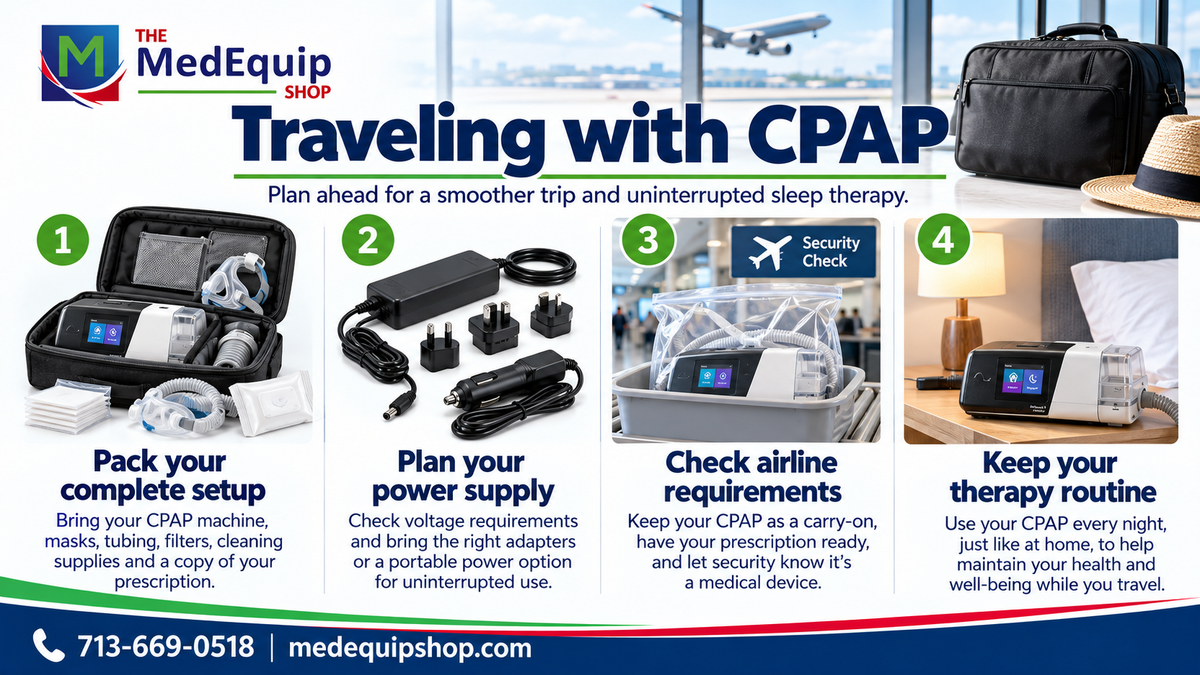 Traveling with CPAP — article infographic infographic