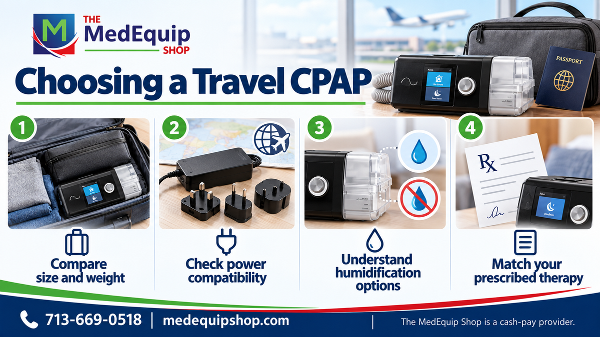 Choosing a Travel CPAP — article infographic infographic