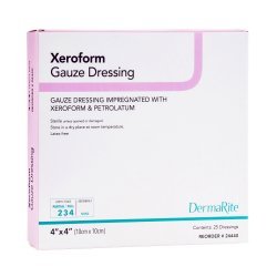 Xeroform Petrolatum Impregnated Dressing Xeroform™ Square 4 X 4 Inch Sterile, each - MedEquip ShopWound Care24440